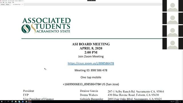 ASI Board Meeting 4-8-2020