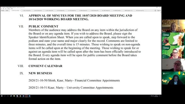 ASI Special Board Meeting 10-28-2020