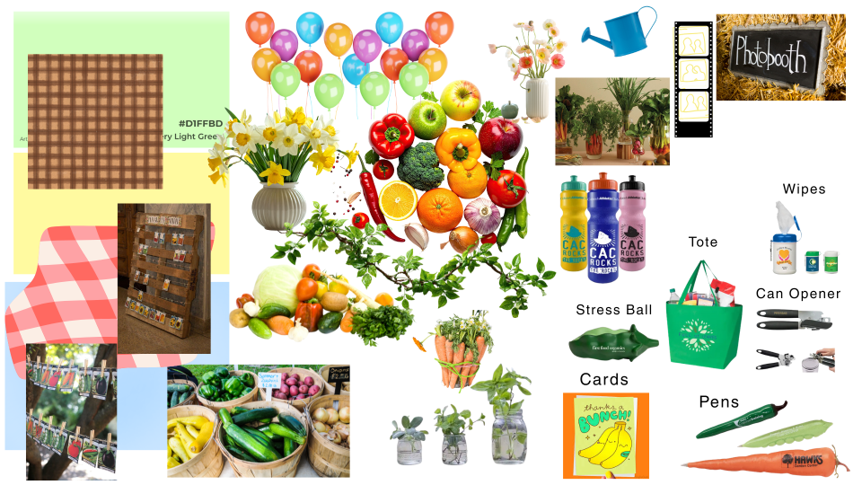 A mood board with pictures of Decoration & Colors, Student Swag, and Activities.
